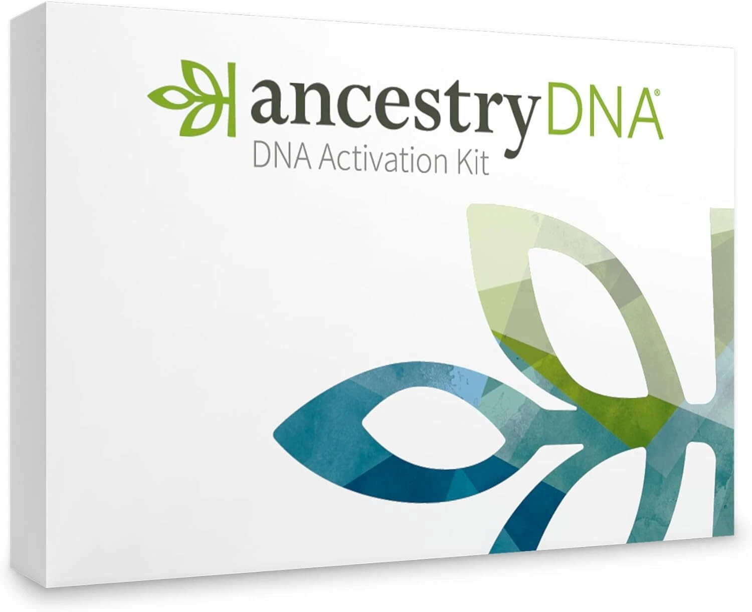 AncestryDNA testing kit box.